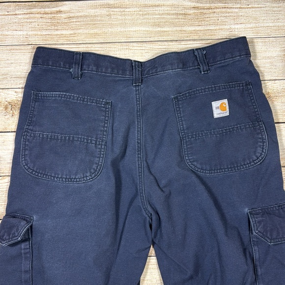 Carhartt FR Men's 38 Flame Resistant Navy Blue Cargo Work Pants Inseam 28" - Picture 8 of 11